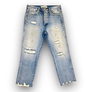 AMO Loverboy High Rise Jeans Retro Destroy Straight Leg Distressed - Made in USA